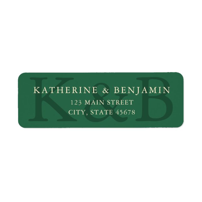 Modern Green Wedding Return Address (Front)