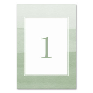 Modern Green Wedding Table Number
