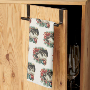 Modern Green Whimsical Christmas Kitchen Towel