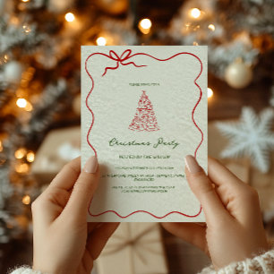 Modern Green Whimsical Christmas Party Invitation