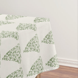 Modern Green Whimsical Christmas Tablecloth