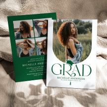 Modern Green & White Arch Photo Graduation