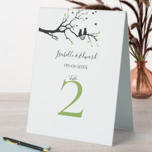 Modern Green White Black Cats In Love Wedding Tabl