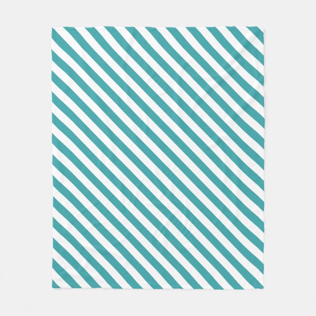 Modern Green White Striped Trend Colours Template Fleece Blanket (Front)
