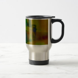 Modern Green Yellow Abstract Travel Mug