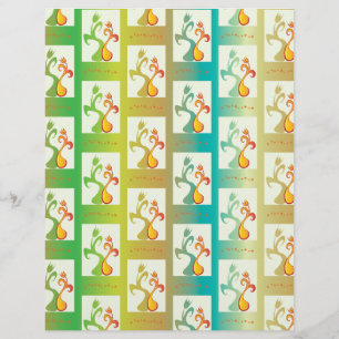 Modern Green, yellow and blue Tulip Couple pattern
