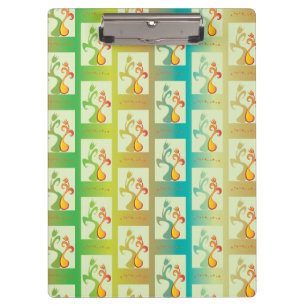 Modern Green, yellow and blue Tulip Couple pattern Clipboard