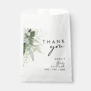 Modern Greenery and Gold Baby Shower Thank You Favour Bags