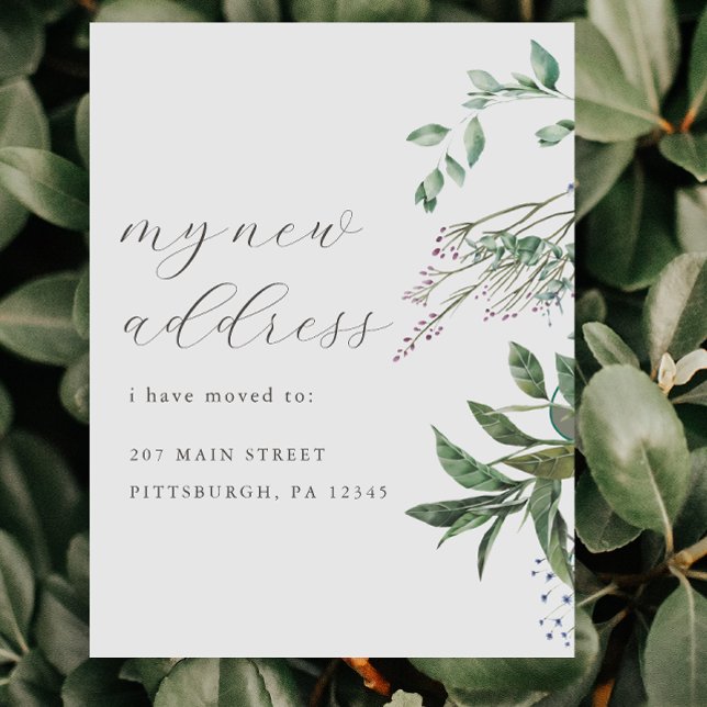 Modern Greenery Change of Address Moving Postcard (Creator Uploaded)