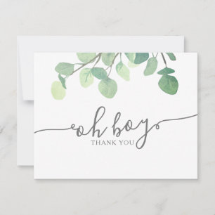 Modern Greenery Eucalyptus Baby Shower Thank You Card
