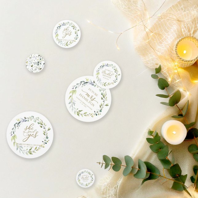 Modern Greenery Eucalyptus Bridal Shower Confetti (Creator Uploaded)