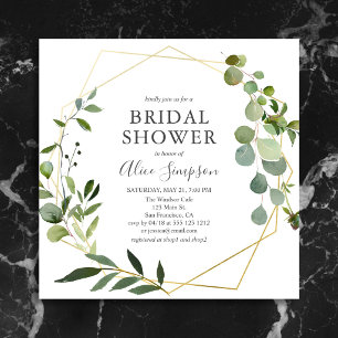 Modern Greenery Eucalyptus Bridal Shower Invitation