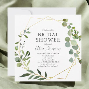 Modern Greenery Eucalyptus Bridal Shower Invitation