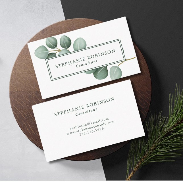 Modern Greenery Eucalyptus Business Card (Creator Uploaded)