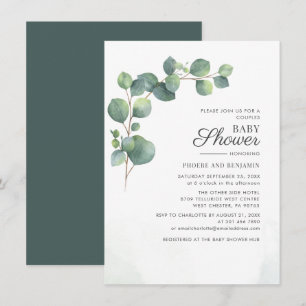 Modern Greenery Eucalyptus Couples Baby Shower Invitation
