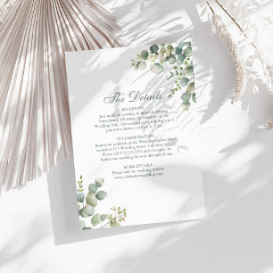 Modern Greenery Eucalyptus Wedding Details Card