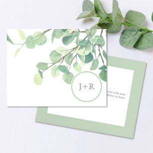 Modern Greenery Eucalyptus Wedding Thank You Card