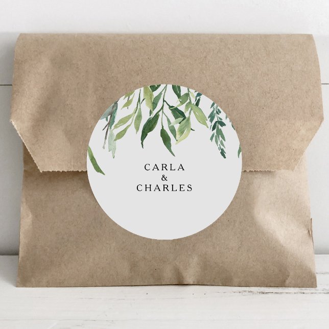 Modern Greenery Foliage Wedding Envelope Seals (Creator Uploaded)