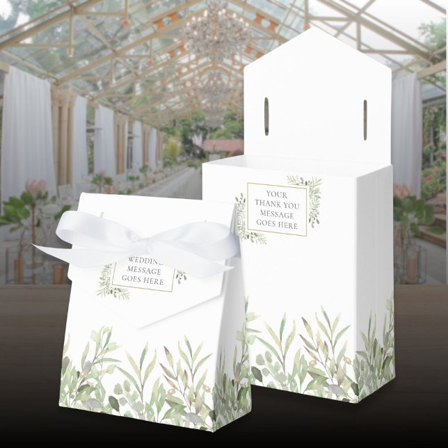Modern Greenery Foliage Wedding Favour Box (Modern Greenery Foliage Wedding Favor Box)
