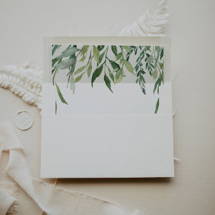 Modern Greenery Foliage Wedding Invitation Envelope