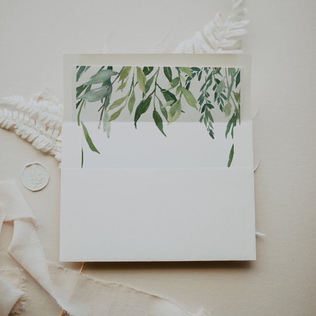Modern Greenery Foliage Wedding Invitation Envelope (Creator Uploaded)