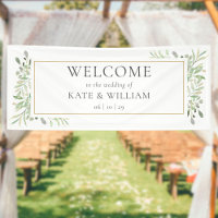Modern Greenery Foliage Wedding Welcome
