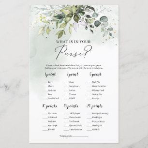 Modern greenery foliage what is in your purse game