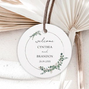 Modern Greenery Geometric Rustic Wedding Favour Tags