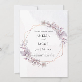 Modern greenery geometry invitation