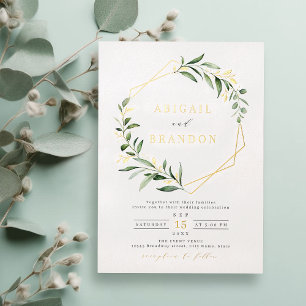 Modern Greenery Gold Geometric Rustic Wedding