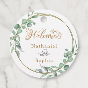 Modern Greenery Gold Geometric Rustic Wedding  Favour Tags