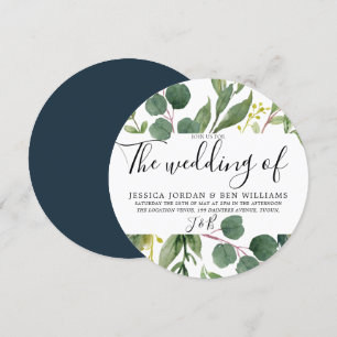 Modern Greenery Green Leaf Wedding Invitation