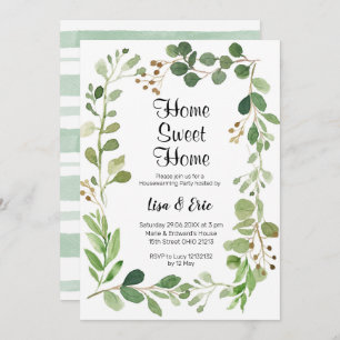 Modern Greenery Housewarming Party Invite
