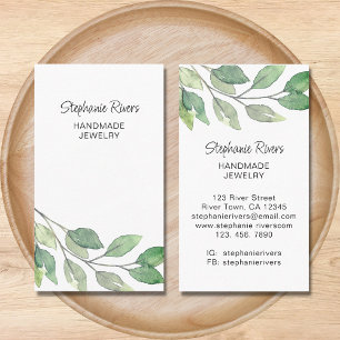 Modern Greenery Jeweller Business Card