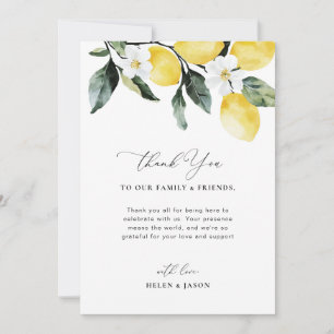 Modern Greenery Lemon Reception Table Thank You