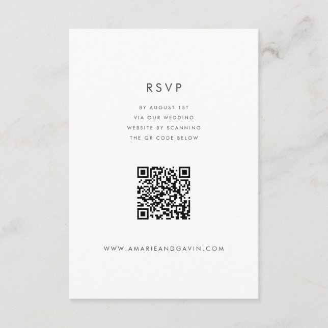 Modern Greenery Minimalistic Response Card (Front)