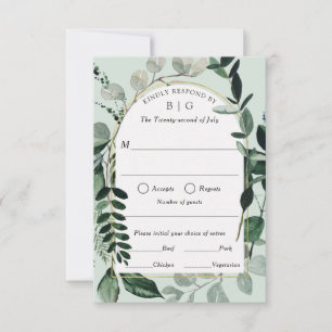 Modern Greenery outdoor garden wedding RSVP 