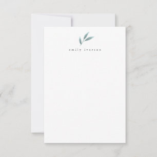 Modern Greenery Personalised Stationary Card