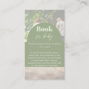 Modern Greenery Photo Book for Baby Shower Game Business Card