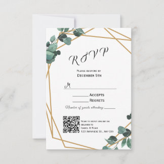 Modern Greenery RSVP Card Invitation