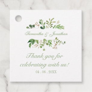 Modern Greenery Spring Wedding Favour Tags