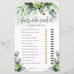 Modern greenery succulent guess who said it game