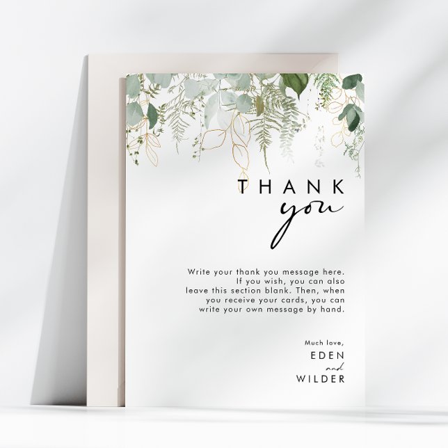 Modern Greenery Vertical Baby Shower Thank You (Creator Uploaded)