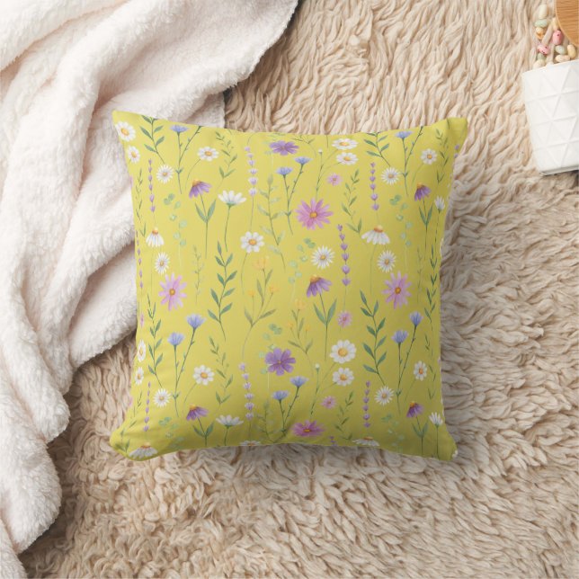 Modern Greenery Watercolor Rustic Botanical floral Cushion (Blanket)