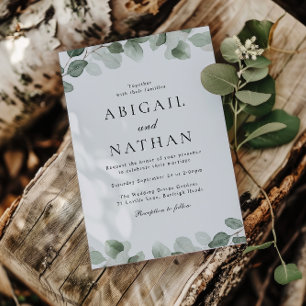 Modern Greenery Wedding  Invitation