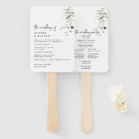 Modern Greenery Wedding Program Fan