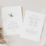 Modern Greenery Wedding Program Programme<br><div class="desc">This Modern Greenery Wedding Program from the Amarie Collection showcases a modern greenery floral monogram paired with modern typography. Personalise it with your details easily and quickly. Simply press the 'customise it' button to further re-arrange and format the style and placement of the text.</div>