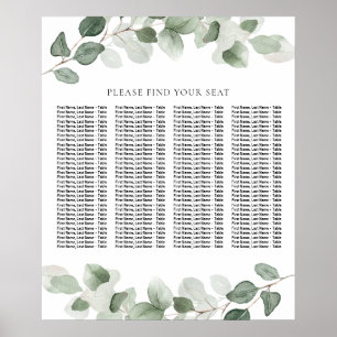 Modern Greenery Wedding Seating Chart