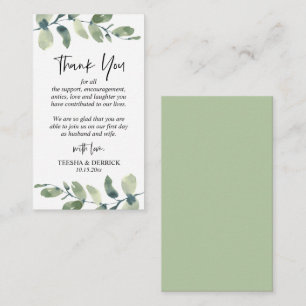 Modern Greenery, Wedding Thank you Enclosure Card