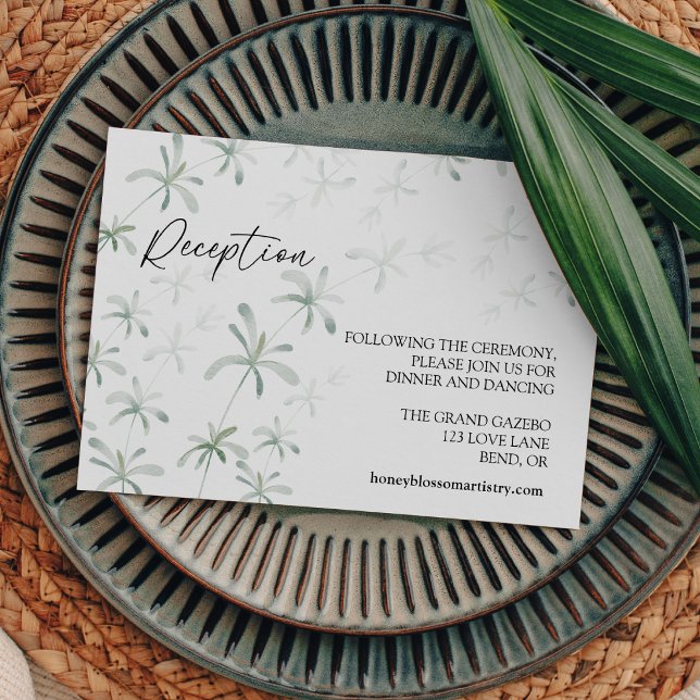Modern Greenery White Wedding Reception Enclosure Card (Creator Uploaded)